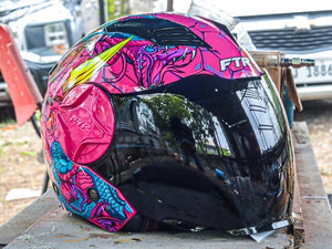 FTR XR 300 URBAN MEDUSA GLOSS PINK DUAL VISOR!! WITH FREE CLEAR LENS!!
