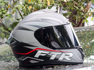 FTR XR 2 PRO AIRBORNE MATT GRAY DUAL VISOR!! WITH FREE CLEAR LENS AND SPOILER!!