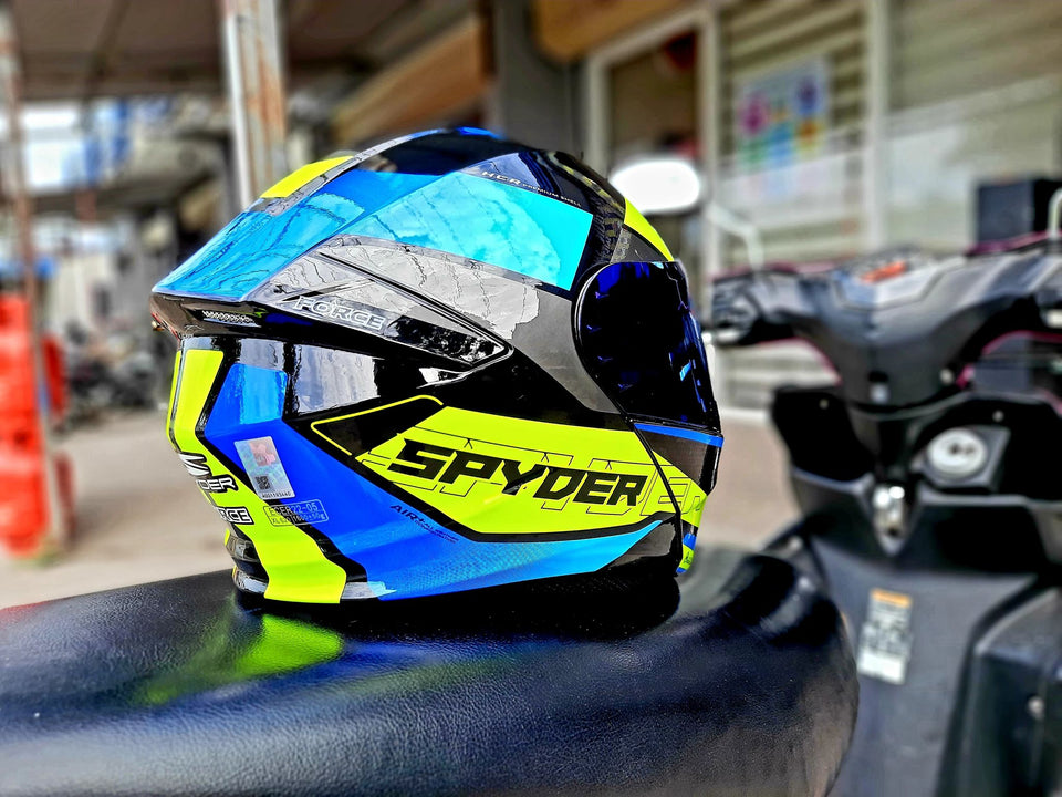 SPYDER MODULAR FORCE GD 3711 BSIB SHINY BLACK BLUE!! BLUE LENS INTALLED FREE CLEAR LENS (DUAL VISOR)