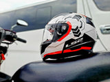 FF353 LS2 RAPID FULL FACE GHOST WHITE ORANGE! WITH FREE CLEAR LENS (SINGLE VISOR)