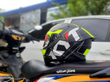 KYT TT- COURSE ELECTRON YELLOW CLEAR LENS INSTALLED (SINGLE VISOR)