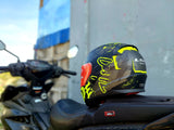 FF353 LS2 RAPID FULL FACE NAUGHTY MATTE BLACK HIV YELLOW! WITH FREE CLEAR LENS(SINGLE VISOR)