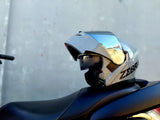 ZEBRA 798 PLAIN GLOSS GRAY WITH FREE CLEAR LENS (DUAL VISOR)
