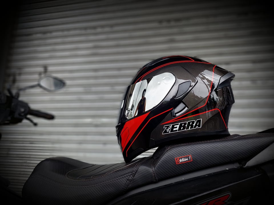 ZEBRA FF805 MODULAR #5 BLACK RED! FREE CLEAR LENS (DUAL VISOR)