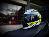 SEC RISE V.2  MODULAR MATTE BLACK NEON YELLOW WITH FREE CLEAR LENS (DUAL VISOR)