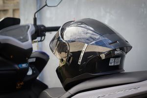 SEC RISE V.2 MODULAR GLOSS BLACK WITH FREE CLEAR LENS (DUAL VISOR)