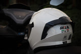 GILLE GTS -1 GLOSS WHITE! FREE CLEAR LENS & 2 SPOILER (DUAL VISOR)