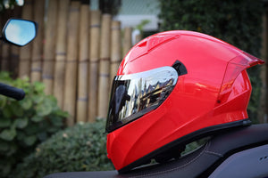 GILLE GTS -1 GLOSS RED! FREE CLEAR LENS & 2 SPOILER (DUAL VISOR)