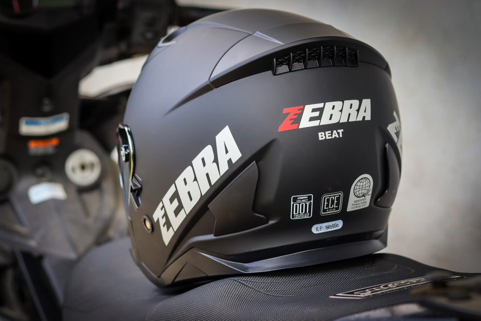 ZEBRA 902 HALF FACE SOLID MATTE BLACK!! WITH FREE CLEAR LENS (DUAL VISOR)