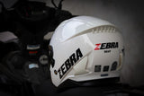 ZEBRA 902 HALF FACE SOLID GLOSS WHITE!! WITH FREE CLEAR LENS (DUAL VISOR)