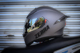 ZEBRA YM 611 VENOM PLAIN MATTE GREY FREE SPOILER FREE CLEAR LENS (DUAL VISOR)