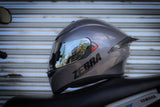 ZEBRA YM 611 VENOM PLAIN COOL GREY!! FREE SPOILER FREE CLEAR LENS (DUAL VISOR)