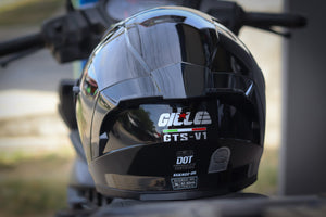 GILLE GTS -1 GLOSS BLACK! FREE CLEAR LENS & 2 SPOILER (DUAL VISOR)