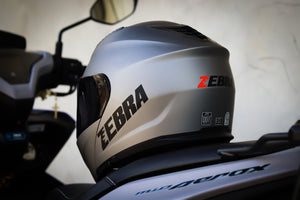 ZEBRA 192 PLAIN MATTE GRAY MODULAR!! WITH FREE CLEAR LENS (DUAL VISOR)