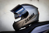 ZEBRA 192 PLAIN MATTE GRAY MODULAR!! WITH FREE CLEAR LENS (DUAL VISOR)