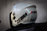 ZEBRA 902 HALF FACE SOLID GLOSS SILVER!! WITH FREE CLEAR LENS (DUAL VISOR)