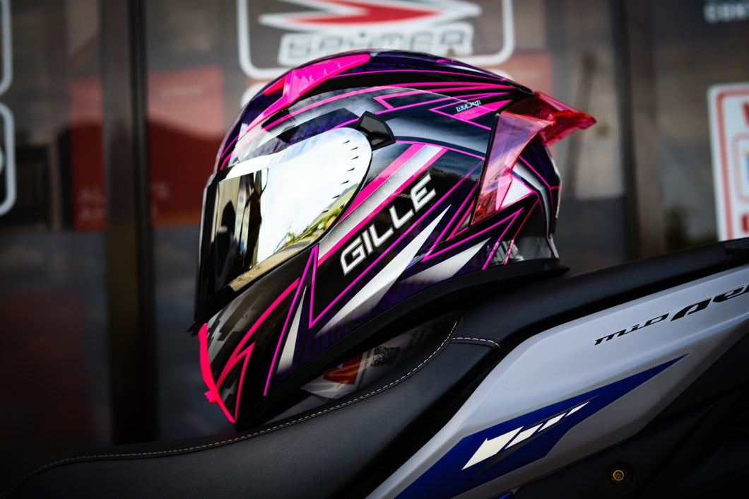 GILLE GTS -1 PITSTOP PURPLE!! FREE CLEAR LENS & 2 SPOILER (DUAL VISOR)