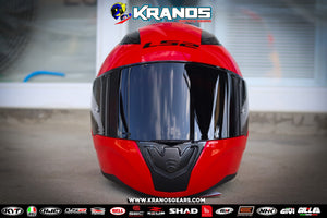 FF353 LS2 RAPID FULL FACE GLOSS RED! WITH FREE CLEAR LENS (SINGLE VISOR)