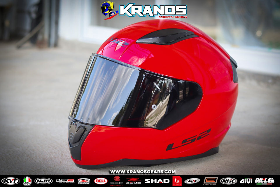 FF353 LS2 RAPID FULL FACE GLOSS RED! WITH FREE CLEAR LENS (SINGLE VISOR)