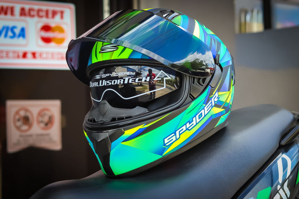 SPYDER ROGUE GD 3N41M S MATTE BLACK NEON YELLOW!! FREE CLEAR LENS & SPOILER (DUAL VISOR)