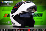 ZEBRA FF805 MODULAR GLOSS WHITE! FREE CLEAR LENS (DUAL VISOR)