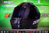 ZEBRA 192 PLAIN GLOSS BLACK MODULAR!! WITH FREE CLEAR LENS (DUAL VISOR)