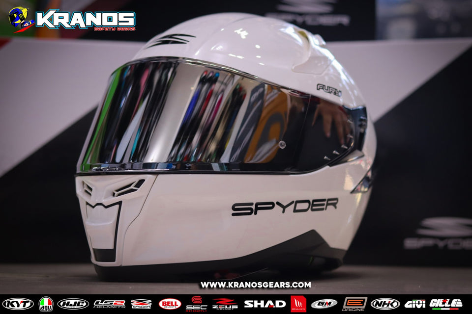 SPYDER FURY 1001 SSIR/SS ARTIC WHITE WITH FREE CLEAR LENS (DUAL VISOR)