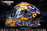 GILLE GTS -1 ANDROID BLACK YELLOW! FREE CLEAR LENS & 2 SPOILER (DUAL VISOR)