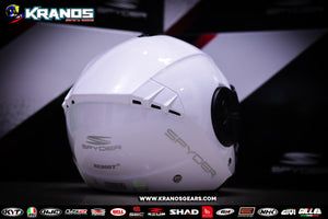 SPYDER REBOOT 1001 SS ARTIC WHITE !!WITH FREE CLEAR LENS HALF FACE (SINGLE VISOR)