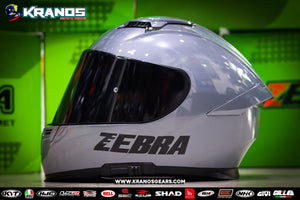 ZEBRA YM 623 PLAIN GLOSS GRAY!! WITH FREE CLEAR LENS (DUAL VISOR)