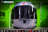 ZEBRA YM 623 PLAIN GLOSS GRAY!! WITH FREE CLEAR LENS (DUAL VISOR)