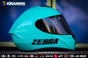 ZEBRA 152 PLAIN GLOSS LIGHT BLUE!! FREE CLEAR LENS (SINGLE VISOR)