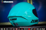 ZEBRA 152 PLAIN GLOSS LIGHT BLUE!! FREE CLEAR LENS (SINGLE VISOR)
