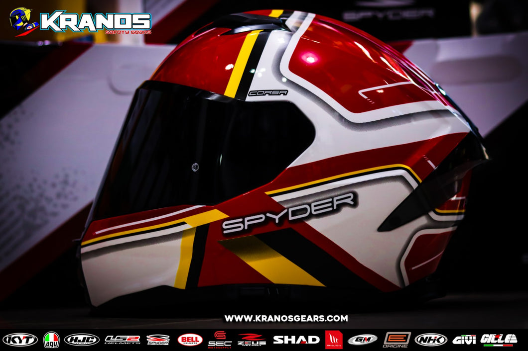 SPYDER CORSA GD 7631 S RED YELLOW!!WITH FREE CLEAR LENS (DUAL VISOR)