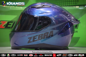 ZEBRA 763 PRO PLAIN DARK BLUE!! FREE SPOILER FREE CLEAR LENS (DUAL VISOR)
