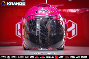 HNJ 869 HALF FACE ROSE RED!! (DUAL VISOR)