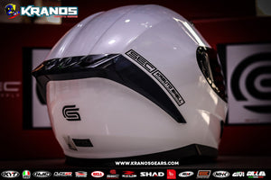 SEC KABUTO SOLID GLOSS WHITE!! WITH FREE SPOILER AND CLEAR LENS (DUAL VISOR)