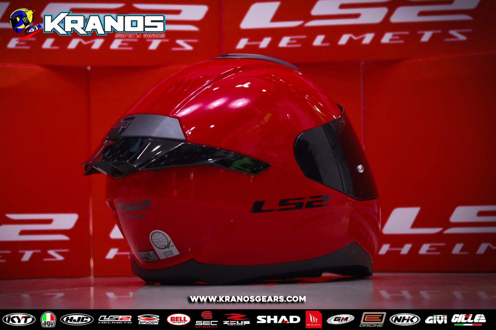 ls2 dual sport helmet gloss red LS2 FF802 XV FLASH MONO GLOSS RED!! WITH FREE CLEAR LENS (SINGLE VISOR – Kranos Gears