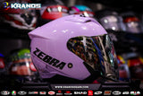 ZEBRA 902 HALF FACE SOLID GLOSS LIGHT PURPLE!! WITH FREE CLEAR LENS (DUAL VISOR)