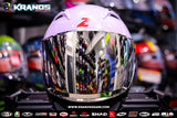 ZEBRA 902 HALF FACE SOLID GLOSS LIGHT PURPLE!! WITH FREE CLEAR LENS (DUAL VISOR)
