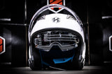 HNJ HALF FACE 916 GLOSS WHITE WITH SPOILER (DUAL VISOR)