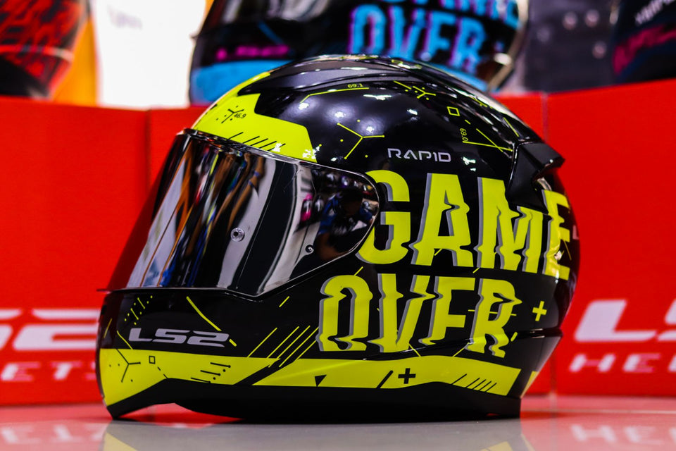 ls2 arrow rush helmet hi-vis yellow xl LS2 FF353 RAPID PLAYER H-V YELLOW BLACK! WITH FREE CLEAR LENS (SINGLE – Kranos Gears