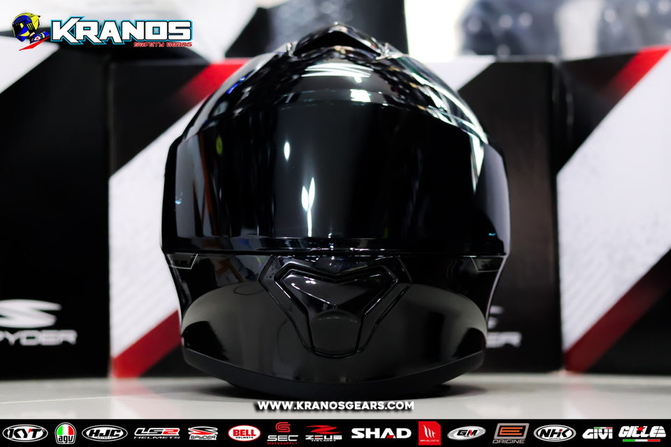 SPYDER SPIKE 2 P 3401 S GLOSS BLACK GRAY!! FREE CLEAR LENS AND SPOILER (SINGLE VISOR)