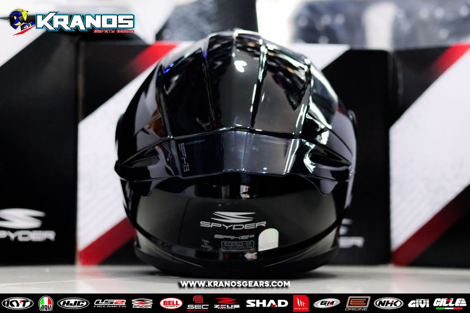 SPYDER SPIKE 2 P 3401 S GLOSS BLACK GRAY!! FREE CLEAR LENS AND SPOILER (SINGLE VISOR)