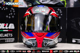 GILLE GTS -1 ENGINE RED BLUE! FREE CLEAR LENS & SPOILER (DUAL VISOR)