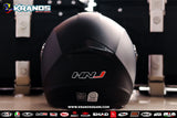 HNJ 856 HALF FACE MATTE BLACK!! (DUAL VISOR)