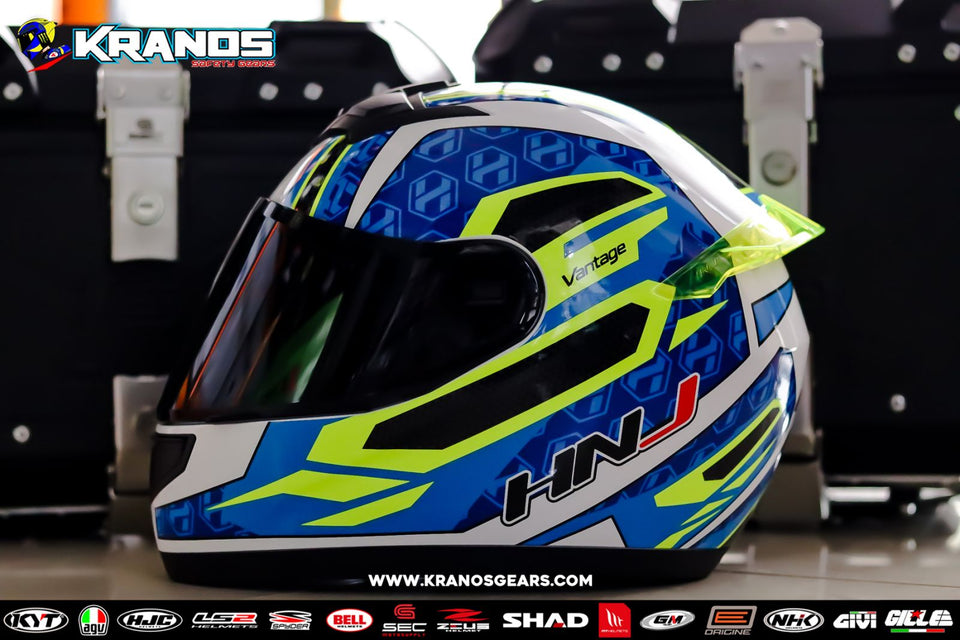 HNJ 902 PRO SPEED WHITE YELLOW!! WITH FREE CLEAR LENS (SINGLE VISOR)