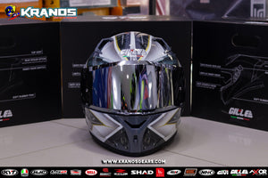GILLE GTS - V1 135 MUFFLER BLACK GRAY!! FREE CLEAR LENS & SPOILER (DUAL VISOR)