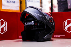 HNJ MODULAR 852 MATTE GRAY WITH FREE SPOILER (DUAL VISOR)