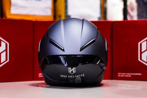 HNJ MODULAR 852 MATTE GRAY WITH FREE SPOILER (DUAL VISOR)